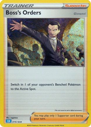POKEMON TCG - Boss's Orders [Giovanni] (CLB) 019/034 Trading Card Game Classic - Classic Collection