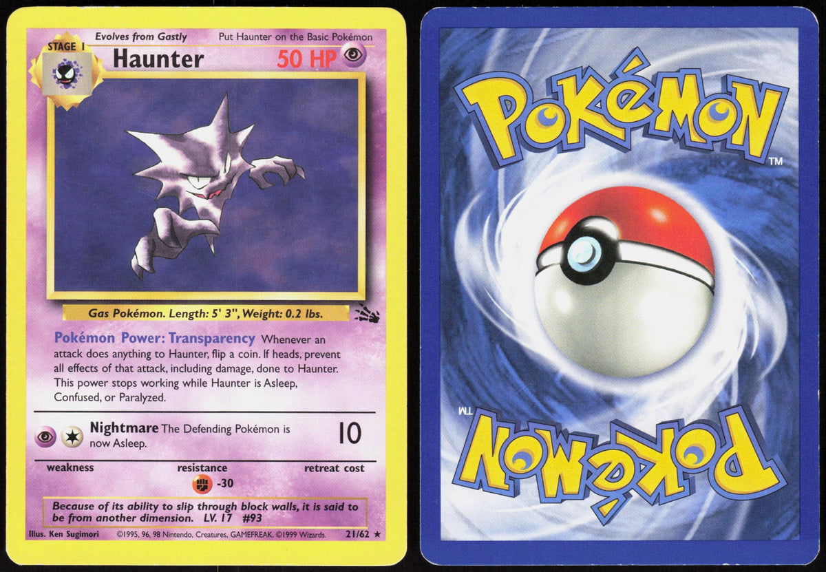 HAUNTER 21/62 FOSSIL POKEMON RARE UNLIMITED MP