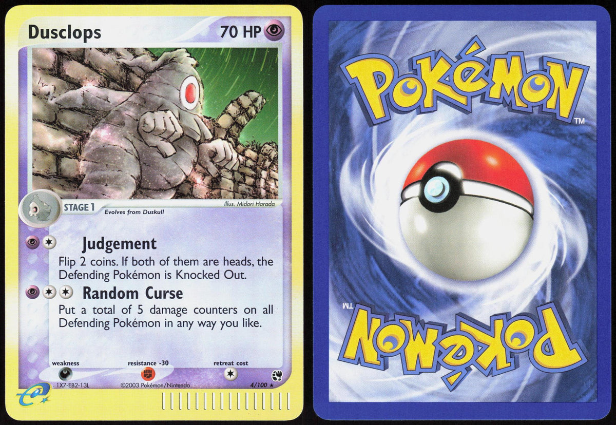 DUSCLOPS 4/100 SANDSTORM POKEMON RARE REVERSE HOLO NM
