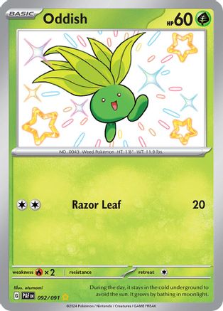 POKEMON TCG - Oddish 092/091 SV Paldean Fates - Shiny Rare