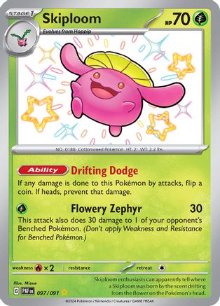 POKEMON TCG - Skiploom 097/091 SV Paldean Fates - Shiny Rare
