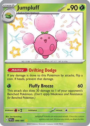 POKEMON TCG - Jumpluff 098/091 SV Paldean Fates - Shiny Rare