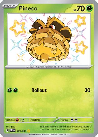 POKEMON TCG - Pineco 099/091 SV Paldean Fates - Shiny Rare
