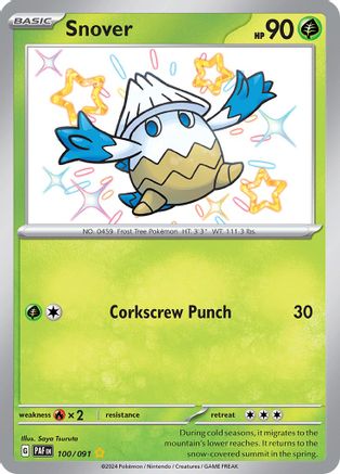 POKEMON TCG - Snover 100/091 SV Paldean Fates - Shiny Rare