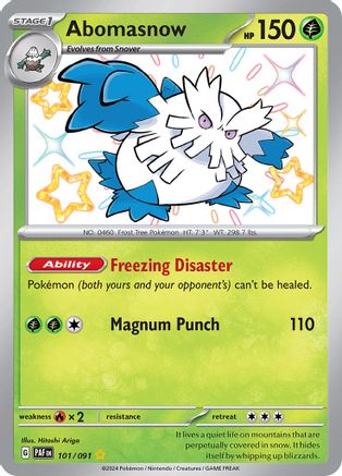 POKEMON TCG - Abomasnow 101/091 SV Paldean Fates - Shiny Rare