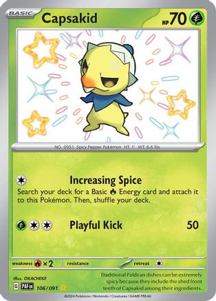 POKEMON TCG - Capsakid 106/091 SV Paldean Fates - Shiny Rare
