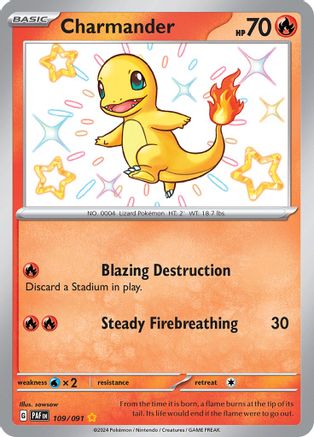 POKEMON TCG - Charmander 109/091 SV Paldean Fates - Shiny Rare