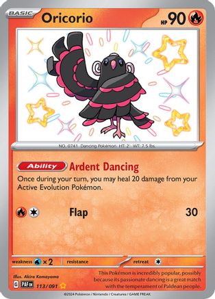 POKEMON TCG - Oricorio 113/091 SV Paldean Fates - Shiny Rare