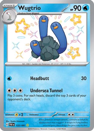 POKEMON TCG - Wugtrio 122/091 SV Paldean Fates - Shiny Rare