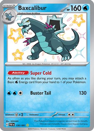 POKEMON TCG - Baxcalibur 130/091 SV Paldean Fates - Shiny Rare