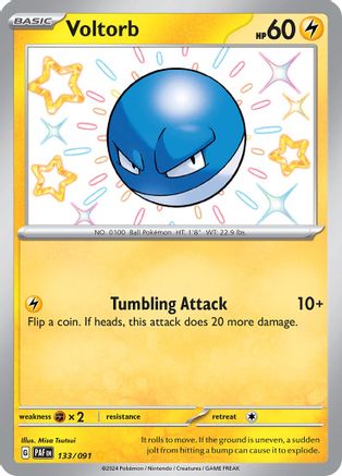 POKEMON TCG - Voltorb 133/091 SV Paldean Fates - Shiny Rare