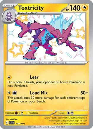POKEMON TCG - Toxtricity 141/091 SV Paldean Fates - Shiny Rare