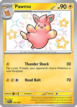 POKEMON TCG - Pawmo 143/091 SV Paldean Fates - Shiny Rare