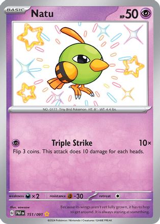 POKEMON TCG - Natu 151/091 SV Paldean Fates - Shiny Rare