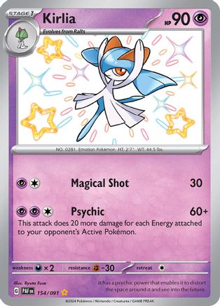 POKEMON TCG - Kirlia 154/091 SV Paldean Fates - Shiny Rare