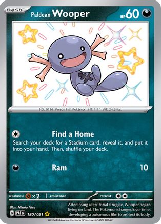 POKEMON TCG - Paldean Wooper 180/091 SV Paldean Fates - Shiny Rare