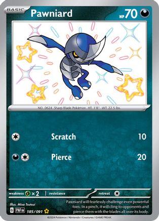 POKEMON TCG - Pawniard 185/091 SV Paldean Fates - Shiny Rare