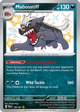 POKEMON TCG - Mabosstiff 188/091 SV Paldean Fates - Shiny Rare