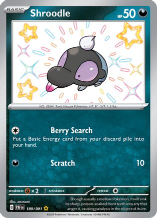 POKEMON TCG - Shroodle 189/091 SV Paldean Fates - Shiny Rare