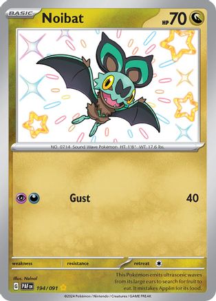 POKEMON TCG - Noibat 194/091 SV Paldean Fates - Shiny Rare