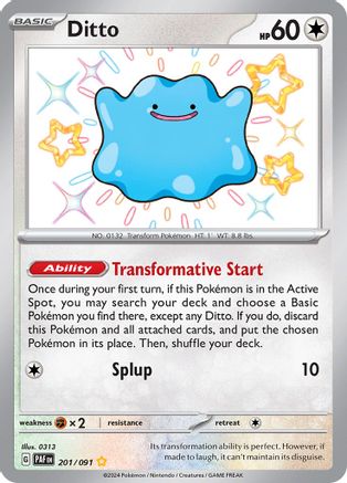 POKEMON TCG - Ditto 201/091 SV Paldean Fates - Shiny Rare