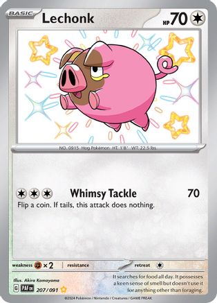POKEMON TCG - Lechonk 207/091 SV Paldean Fates - Shiny Rare