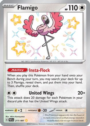 POKEMON TCG - Flamigo 211/091 SV Paldean Fates - Shiny Rare