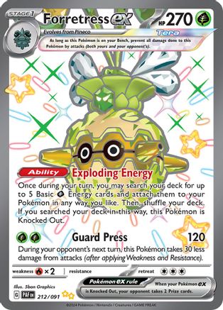 POKEMON TCG - Forretress ex 212/091 SV Paldean Fates - Shiny Ultra Rare