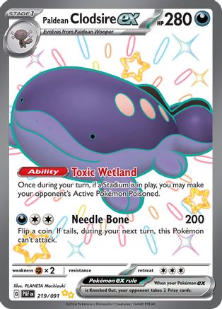 POKEMON TCG - Paldean Clodsire ex 219/091 SV Paldean Fates - Shiny Ultra Rare