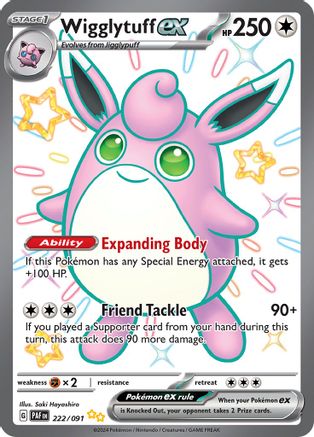POKEMON TCG - Wigglytuff ex 222/091 SV Paldean Fates - Shiny Ultra Rare