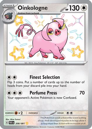 POKEMON TCG - Oinkologne 208/091 SV Paldean Fates - Shiny Rare
