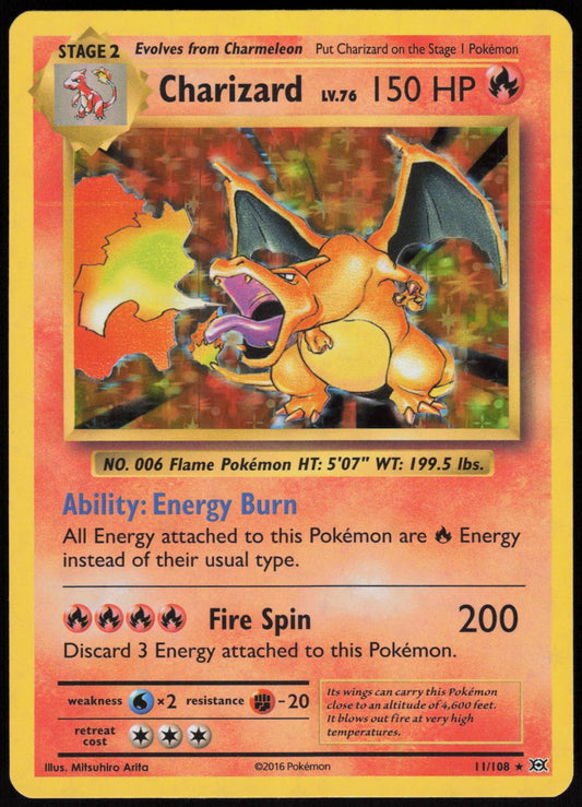 CHARIZARD 11/108 EVOLUTIONS POKEMON RARE HOLO LP