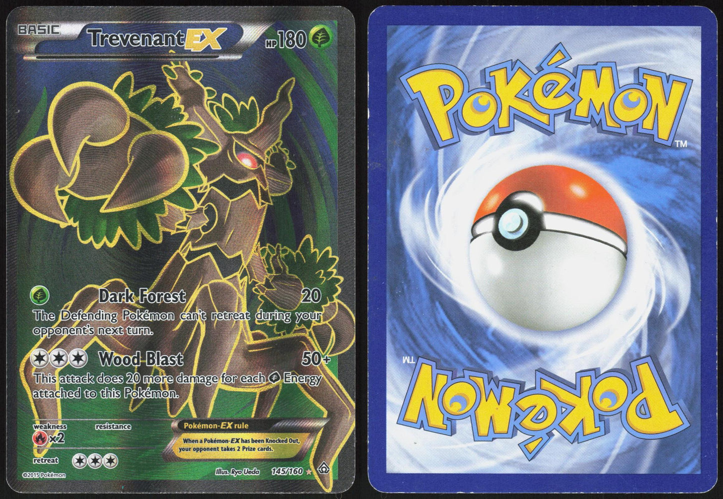 TREVENANT EX 145/160 PRIMAL CLASH POKEMON ULTRA RARE MP
