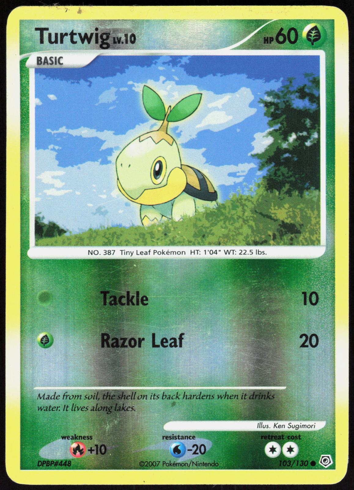 TURTWIG 103/130 DIAMOND & PEARL POKEMON COMMON REVERSE HOLO LP