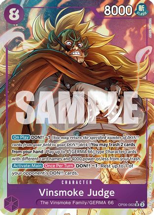 ONE PIECE TCG - Vinsmoke Judge (Alternate Art) OP06-062 Wings of the Captain - Super Rare