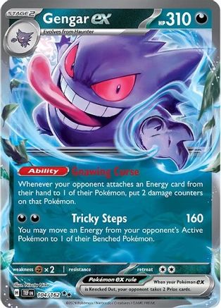 POKEMON TCG - Gengar ex 104/162 SV05 Temporal Forces - Double Rare