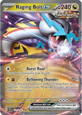 POKEMON TCG - Raging Bolt ex 123/162 SV05 Temporal Forces - Double Rare