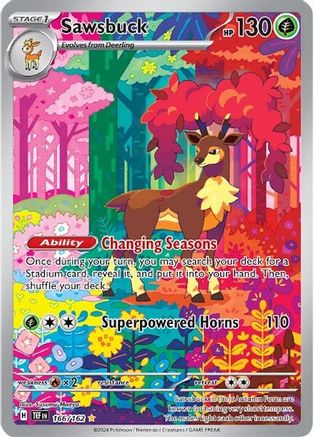 POKEMON TCG - Sawsbuck 166/162 SV05 Temporal Forces - Illustration Rare