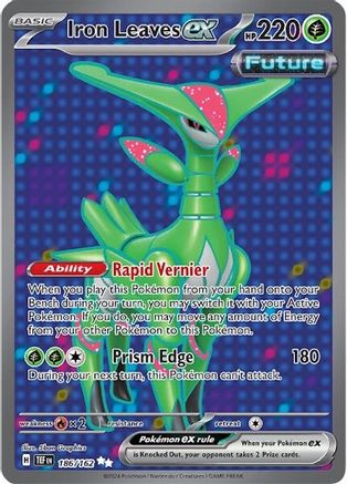 POKEMON TCG - Iron Leaves ex 186/162 SV05 Temporal Forces - Ultra Rare