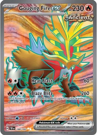 POKEMON TCG - Gouging Fire ex 188/162 SV05 Temporal Forces - Ultra Rare