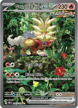POKEMON TCG - Gouging Fire ex 204/162 SV05 Temporal Forces - Special Illustration Rare