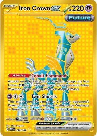 POKEMON TCG - Iron Crown ex 216/162 SV05 Temporal Forces - Hyper Rare