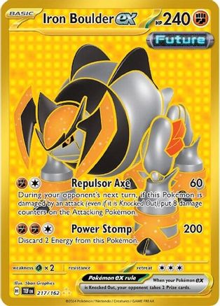 POKEMON TCG - Iron Boulder ex 217/162 SV05 Temporal Forces - Hyper Rare