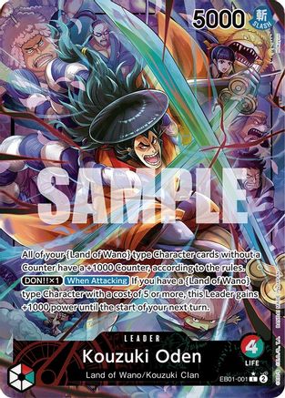 ONE PIECE TCG - Kouzuki Oden (Alternate Art) EB01-001 Extra Booster Memorial Collection - Leader