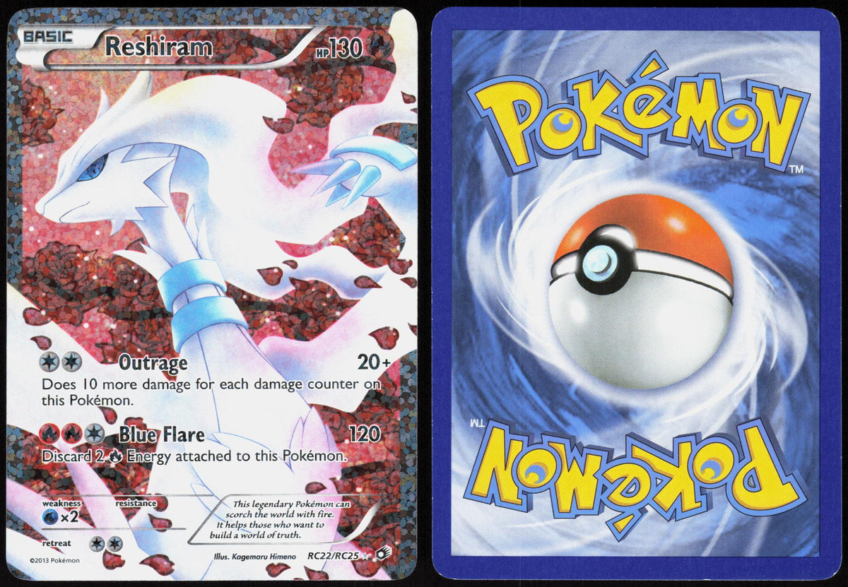 RESHIRAM (FULL ART) RC22/RC25 LEGENDARY TREASURES POKEMON HOLO LP