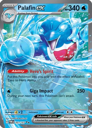 POKEMON TCG - Palafin ex 061/167 SV06 Twilight Masquerade - Double Rare