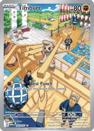 POKEMON TCG - Timburr 183/167 SV06 Twilight Masquerade - Illustration Rare