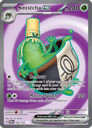 POKEMON TCG - Sinistcha ex 189/167 SV06 Twilight Masquerade - Ultra Rare