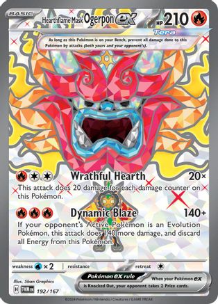 POKEMON TCG - Hearthflame Mask Ogerpon ex 192/167 SV06 Twilight Masquerade - Ultra Rare