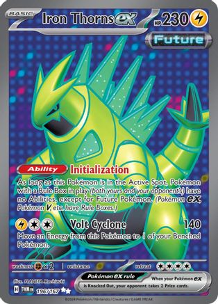 POKEMON TCG - Iron Thorns ex 196/167 SV06 Twilight Masquerade - Ultra Rare